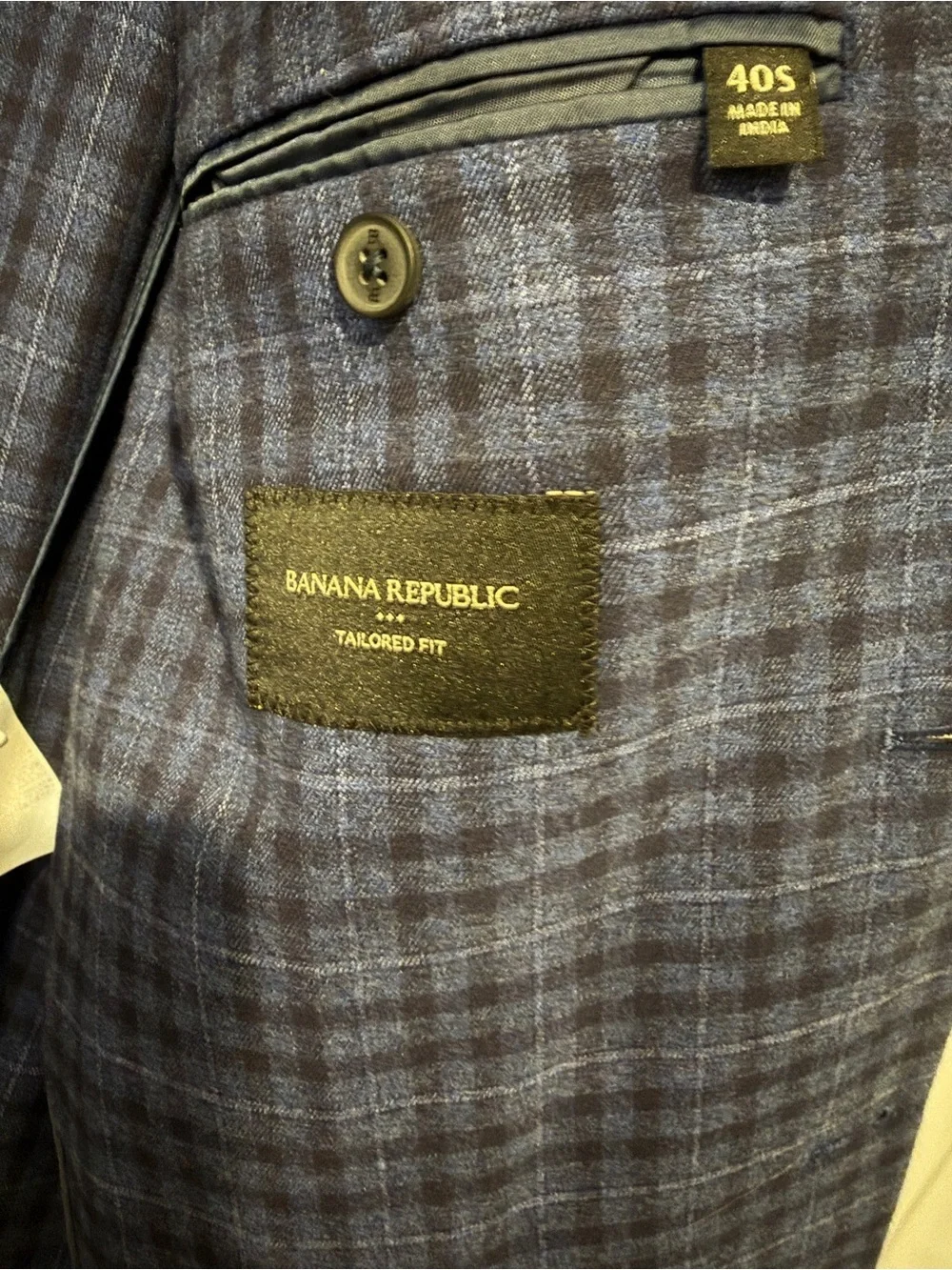 Banana Republic Blue Plaid Sport Coat